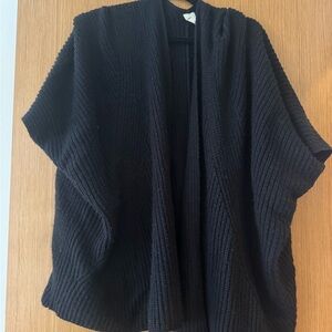 Elegant Black Women's Poncho, One Size